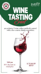 Prima Classe Wine Tasting Event flyer